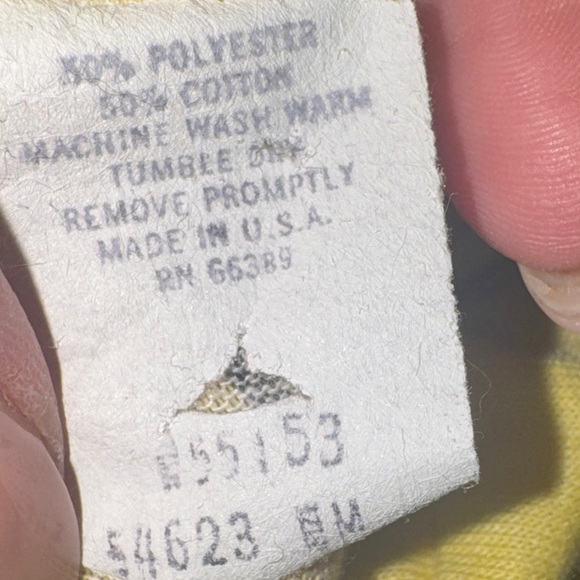 Yellow Black Graphic Vintage 3/4 Length Sleeve Sweater 80s 90s Retro Top Medium - Picture 5 of 5